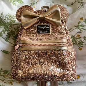 DISNEYLAND MINNIE MOUSE ROSEGOLD BACKPACK